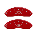 04-09 Ford F-150 MGP 10009SFRDRD 4 Caliper Covers Engraved Front & Rear Oval logo/Ford Red Finish Silver Character