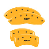 10-14 Ford Mustang MGP 10198SMGPYL 4 Caliper Covers Engraved Front & Rear MGP Yellow Finish Black Characters