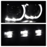 09-14 Ford F-150 xTune 9032226 Projector Headlights Halogen LED Black Housing Clear Lens