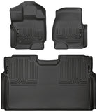 15-24 Ford F-150 SuperCrew Husky Liners 94041 Weatherbeater Black Front & 2nd Seat Floor Liners