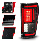 21-23 Ford F-150 ANZO 311475 LED Taillights Seq. Signal w/BLIS Cover - Black (For Factory Halogen ONLY)