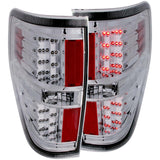 09-14 Ford F-150 Anzo 311147 LED Taillights Clear Lens w/ Red Inserts and Black Housing-Clear Lens w/ Red Inserts and Chrome Housing