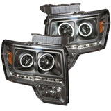 09-14 Ford F-150 ANZO 111298 Projector Headlights w/ Halo Black (CCFL)G2