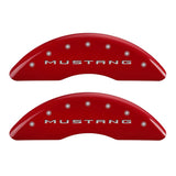 15-20 Ford Mustang MGP 10201S2MGRD 4 Caliper Covers Engraved Front 2015/Mustang Engraved Rear 2015/GT Red Finish Silver Character