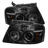 04-08 Ford F150 Spyder 5078421 Projector Headlights V2 LED Halo LED - Black Smoke