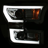 15-20 Ford F-150 V6/V8 Anzo 111348 Projector Plank Style Headlights w/ Amber