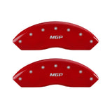 10-14 Ford Mustang MGP 10198SMGPRD 4 Caliper Covers Engraved Front & Rear MGP Red Finish Silver Character