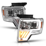 09-14 Ford F-150 ANZO 111446 Projector Headlight Chrome Amber