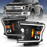 18-20 Ford F-150 Anzo 111467 Projector Plank Style Headlights Black