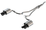 19-23 Ford Mustang 2.3L EcoBoost Borla 140827BC 2.25in S-type Exhaust w/ Valves - Black Chrome Tips