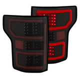 18-20 Ford F-150 ANZO 321338 Full LED Tail Lights - Black (Red Light Bar)