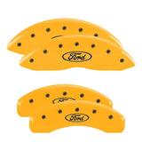 2009 Ford F-150 MGP 10044SFRDYL 4 Caliper Covers Engraved Front & Rear Oval Logo/Ford Yellow Finish Black Character