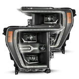 21-23 Ford F150/Raptor V6 3.5L/2.7L AlphaRex 880139 Luxx-Series Projector Headlights Black w/Activ Light/Seq Signal