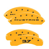 15-17 Ford Mustang MGP 10202SM32YL 4 Caliper Covers Engraved Front 2015/Mustang Engraved Rear 2015/3.7 Yellow Finish Black Character