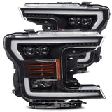 18-20 Ford F-150 AlphaRex 880182 NOVA LED Projector Headlights Plank Style Matte Black w/ Activ Light/Seq Signal