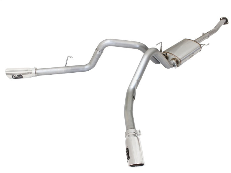 aFe MACHForce XP Exhaust 3in Stainless Steel Dual Side Exit Cat-Back with Polished Tips 15-20 Ford F150 Ecoboost V6 Catback aFe