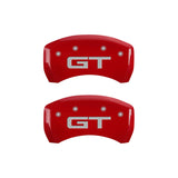 15-20 Ford Mustang MGP 10201S2MGRD 4 Caliper Covers Engraved Front 2015/Mustang Engraved Rear 2015/GT Red Finish Silver Character