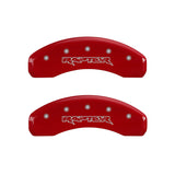 10-11 Ford F-150 MGP 10213SRPTRD 4 Caliper Covers Engraved Front & Rear Raptor Red Finish Silver Character