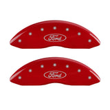 10-14 Ford F-150 MGP 10213SFRDRD 4 Caliper Covers Engraved Front & Rear Oval logo/Ford Red Finish Silver Character