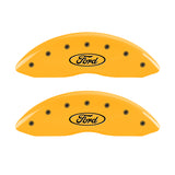 2009 Ford F-150 MGP 10044SFRDYL 4 Caliper Covers Engraved Front & Rear Oval Logo/Ford Yellow Finish Black Character