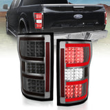 18-20 Ford F-150 ANZO 321339 Full LED Tail Light - Chrome Smoke Lens (Red Light Bar)