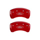 10-14 Ford Mustang MGP 10198SFRDRD 4 Caliper Covers Engraved Front & Rear Oval logo/Ford Red Finish Silver Character