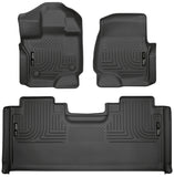 15-24 Ford F-150 SuperCab Pickup Husky Liners 94051 Weatherbeater Black Front & 2nd Seat Floor Liners