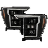 20-21 Ford F-150 Spyder Signature 5088703 (Halogen Model) Proj. Headlights-Black(PRO-YD-FF15021HALSI-SEQ-BK)