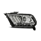 10-12 Ford Mustang AlphaRex 880111 PRO-Series Projector Headlights Plank Style Chrome w/Top/Bottom DRL