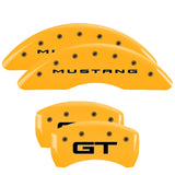 15-20 Ford Mustang MGP 10201S2MGYL 4 Caliper Covers Engraved Front 2015/Mustang Engraved Rear 2015/GT Yellow Finish Black Character