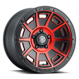 21-23 Ford Bronco ICON 3017858347SBRT Victory17x8.5 6x5.5 0mm Offset 4.75in BS Satin Black w/Red Tint Wheel