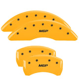 15-20 Ford Mustang MGP 10200SMGPYL 4 Caliper Covers Engraved Front & Rear MGP Yellow Finish Black Characters