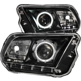 10-14 Ford Mustang ANZO 121323 Projector Headlights w/ Halo Black (CCFL)