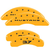 15-17 Ford Mustang MGP 10204SM32YL 4 Caliper Covers Engraved Front 2015/Mustang Engraved Rear 2015/3.7 Yellow Finish Black Character