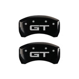 15-20 Ford Mustang MGP 10200S2MGBK 4 Caliper Covers Engraved Front 2015/Mustang Engraved Rear 2015/GT Black Finish Silver Character