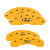 04-09 Ford F-150 MGP 10009SFRDYL 4 Caliper Covers Engraved Front & Rear Oval Logo/Ford Yellow Finish Black Character