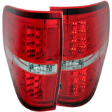 09-14 Ford F-150 Anzo 311139 Red/Clear Lens LED Taillights w/ Chrome Housing