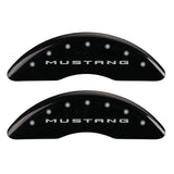 15-17 Ford Mustang MGP 10204SM32BK 4 Caliper Covers Engraved Front 2015/Mustang Engraved Rear 2015/3.7 Black Finish Silver Character