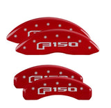 21-23 Ford F-150 MGP 10256SF16RD 4 Caliper Covers Engraved Front & Rear F-150 Logo Red Finish Silver Characters