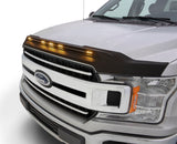 15-20 Ford F-150 AVS 753096 Aeroskin Low Profile Hood Shield w/ Lights - Black