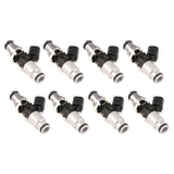 11-17 Ford Mustang 5.0L Injector Dynamics 1050.60.14.14B.8 1050cc Injectors 60mm Length 14mm Grey Adaptor Top - Blue Bottom Adap (Set of 8)