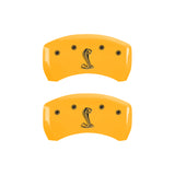 15-20 Ford Mustang MGP 10200SSNKYL 4 Caliper Covers Engraved Front & Rear Tiffany Snake Yellow Finish Black Character