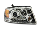 04-08 Ford F-150 Raxiom T542850 Dual LED Halo Projector Headlights- Chrome Housing (Clear Lens)