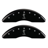 15-20 Ford Mustang MGP 10201SSNKBK 4 Caliper Covers Engraved Front & Rear Tiffany Snake Black Finish Silver Character