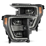 21-23 Ford F150 V6 3.5L/2.7L AlphaRex 880293 PRO-Series Projector headlights Black w/Activ Light/Seq Signal