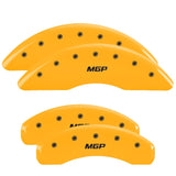 15-20 Ford Mustang MGP 10204SMGPYL 4 Caliper Covers Engraved Front & Rear MGP Yellow Finish Black Characters