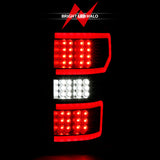 18-20 Ford F-150 ANZO 311314 Full LED Tail Lights - Black w/ Sequential Signal (Red Light Bar)