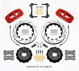 15-21 Ford Mustang Wilwood 140-13886-DR AERO6 Big Brake Front Brake Kit - Drilled, Red