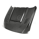 18-22 Ford Mustang Anderson Composites AC-HD18FDMU-AB-DS Ram Air Double Sided Carbon Fiber Hood