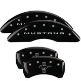 15-20 Ford Mustang MGP 10201SMB2BK 4 Caliper Covers Engraved Front 2015/Mustang Engraved Rear 2015/Bar & Pony Black Finish Slvr Character